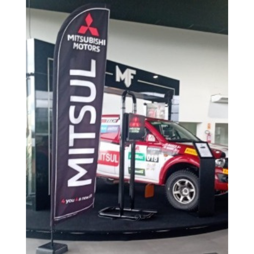 Bandeira windflag em ação promocional